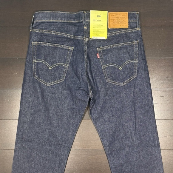 Levi's 502 Jeans Size 34 x 34 BIG E Straight Leg Dark Wash Denim Red Tab 72 - Picture 5 of 7